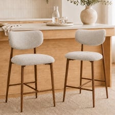 65.5cm Seymour Boucle Bar Stools (Set of 2)