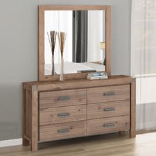 Natural Belmont Acacia Dresser with Mirror