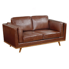 Tan Brooklyn Faux Leather 2 Seater Sofa