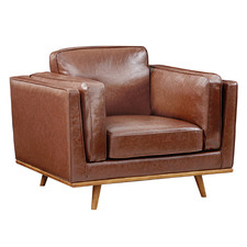 Brown Brooklyn Faux Leather Armchair
