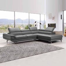 Grey Vienna 4 Seater Faux Leather Sofa