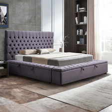 Dark Grey Chester Velvet Bed Frame