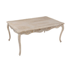 Whitewashed Kora Oak Wood Dining Table