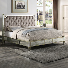 Sierra Mirrored & Upholstered Bed Frame