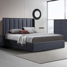 Axton Faux Leather Gas Lift Bed