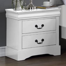 White Calia 2 Drawer Bedside Table