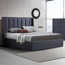 Axton Faux Leather Gas Lift Bed