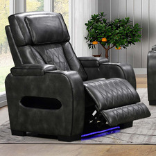 Frederick LED Faux Leather Recliner Armchair