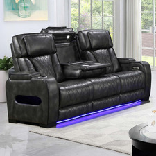 Frederick 3 Seater LED Faux Leather Recliner Sofa