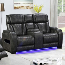 Frederick 2 Seater LED Faux Leather Recliner Sofa