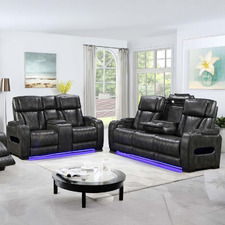 Frederick 5 Seater Faux Leather Recliner Sofa Set
