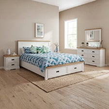 4 Piece Melissa Pine Wood Bedroom Furniture Set