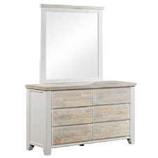 Eunice Pine Wood Drawer Chest with Mirror