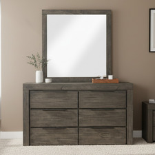 Jessie Pine Wood Drawer Chest with Mirror
