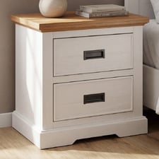 Melissa Pine Wood 2 Drawer Bedside Table