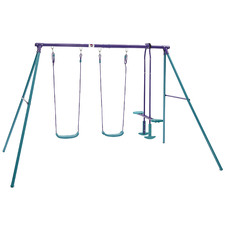 Plum Play Steel Double Swing Set with Glider
