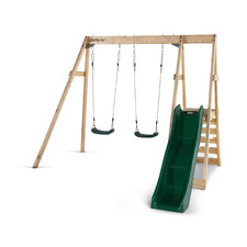 Tamarin Wooden Double Swing Set with Slide
