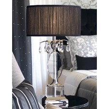 67cm Orlov Table Lamp - Black Sheer