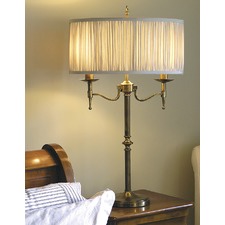 76cm Stanford 2 Light Brass Table Lamp - Shimmer Grey