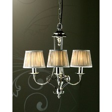 Zoya 3 Light Nickel Chandelier - Shimmer Grey