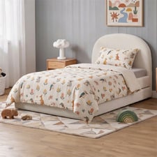 Eira Boucle King Single Bed Frame with Trundle
