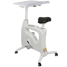 White Spindesk Office Bike with Laptop Tray