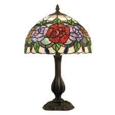 Rose Leadlight Iron Tiffany Table Lamp