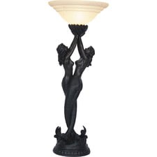 Twin Mermaid Resin Torchiere Table Lamp