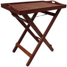 Lazio Shorea Wood Foldable Serving Tray Table