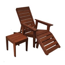 2 Piece Lazio Shorea Wood Deck Chair & Side Table Set