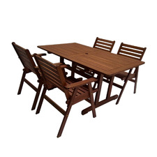 Monroe Shorea Wood Outdoor Dining Set