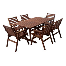 Monroe Shorea Wood Outdoor Dining Set