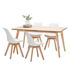 Wyatt Dining Table Set with 4 Padded Eames Replica Chairs