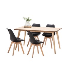 Wyatt Dining Table Set with 4 Padded Eames Replica Chairs