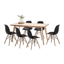 Wyatt Dining Table Set with 6 Replica Eames Chairs