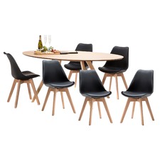 Betty Dining Table with 6 Padded Eames Chairs