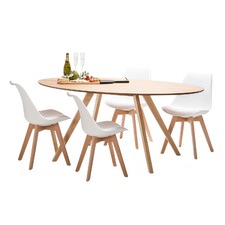 Betty Dining Table Set with 4 Padded Eames Chairs
