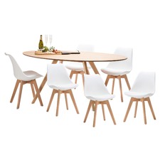 Betty Dining Table with 6 Padded Eames Chairs