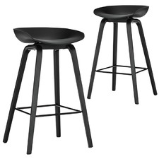 62cm Black Hay Replica Barstools (Set of 2)