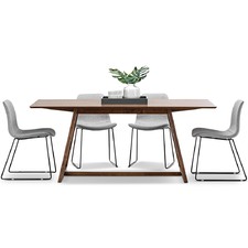 Walnut Manhattan Dining Table & Sadel Chairs Set