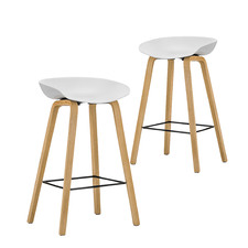 62cm White Hay Replica Barstools (Set of 2)