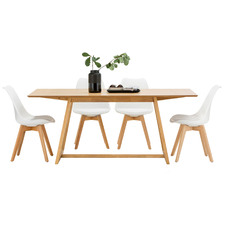 Manhattan Dining Table & Eames Replica Padded Chairs Set