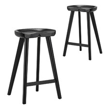 69cm Emerson Oak Wood Barstools (Set of 2)
