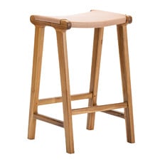 67cm Casey Flat Cowhide Leather Barstool