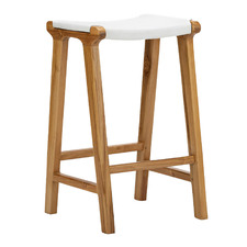 67cm Casey Flat Cowhide Leather Barstool