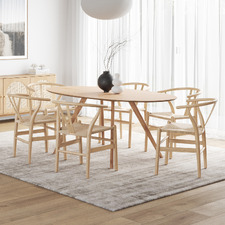 6 Seater Davian Oval Dining Table & Chair Set