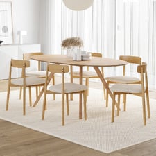 6 Seater Finn Oval Dining Table & Chair Set