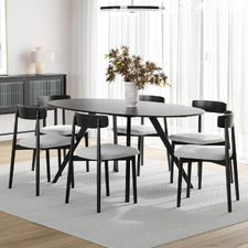 6 Seater Finn Oval Dining Table & Chair Set