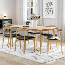 6 Seater Natural Kylen Dining Table & Chair Set