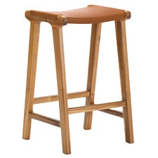 67cm Casey Flat Cowhide Leather Barstool
